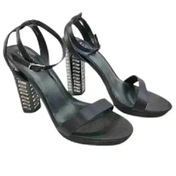 Shi by Journeys Dazzled Black Open Toe Ank… - Picture 1 of 10